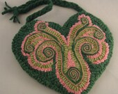 Wool Heart Valentine Hand Hooked and Rolled Wool