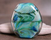 Lampwork Glass Focal Bead Oceany Blues and Greens Divine Spark Designs SRA LeTeam