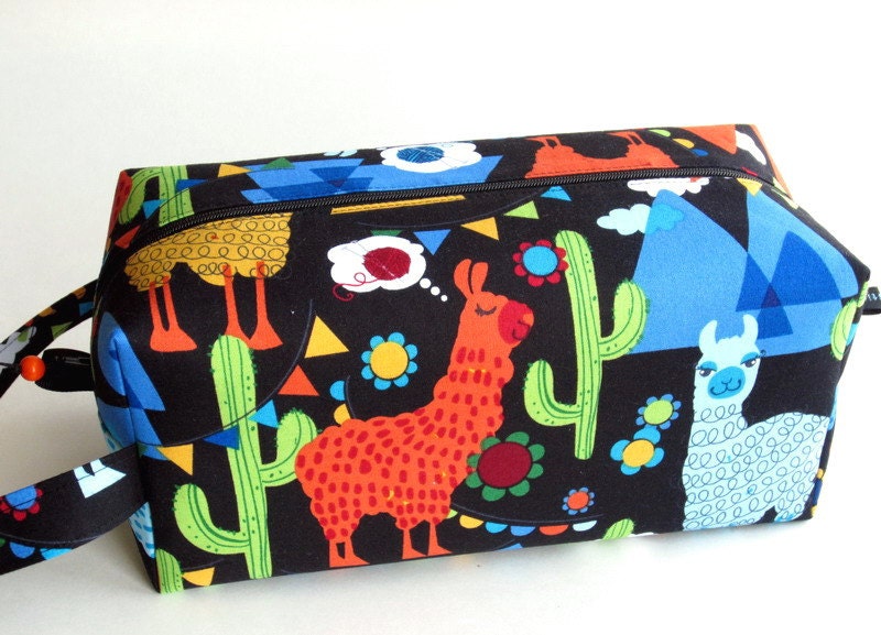 Bigger Boxy Bag Knitting Project Bag - Molly Llama 2