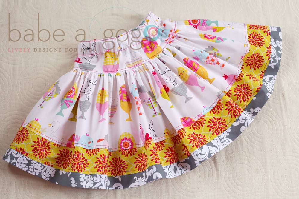 Sweet Dish Easter Twirly Skirt for Toddlers and Girls by babe-a-gogo