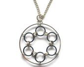Simple Circle Black and Silver  Necklace