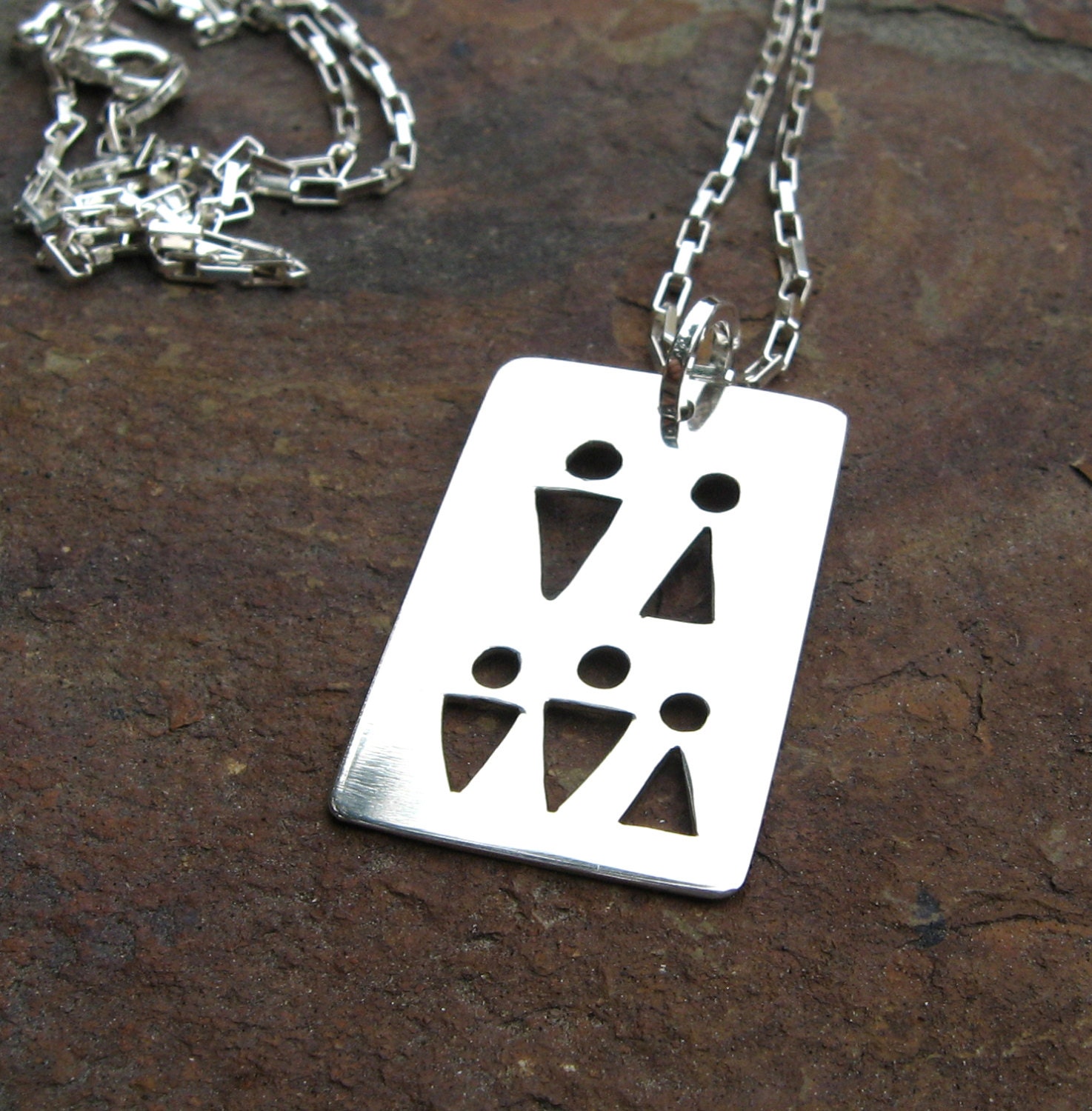 PERSONALIZED Fathers Day necklace in sterling silver for your family CUSTOM