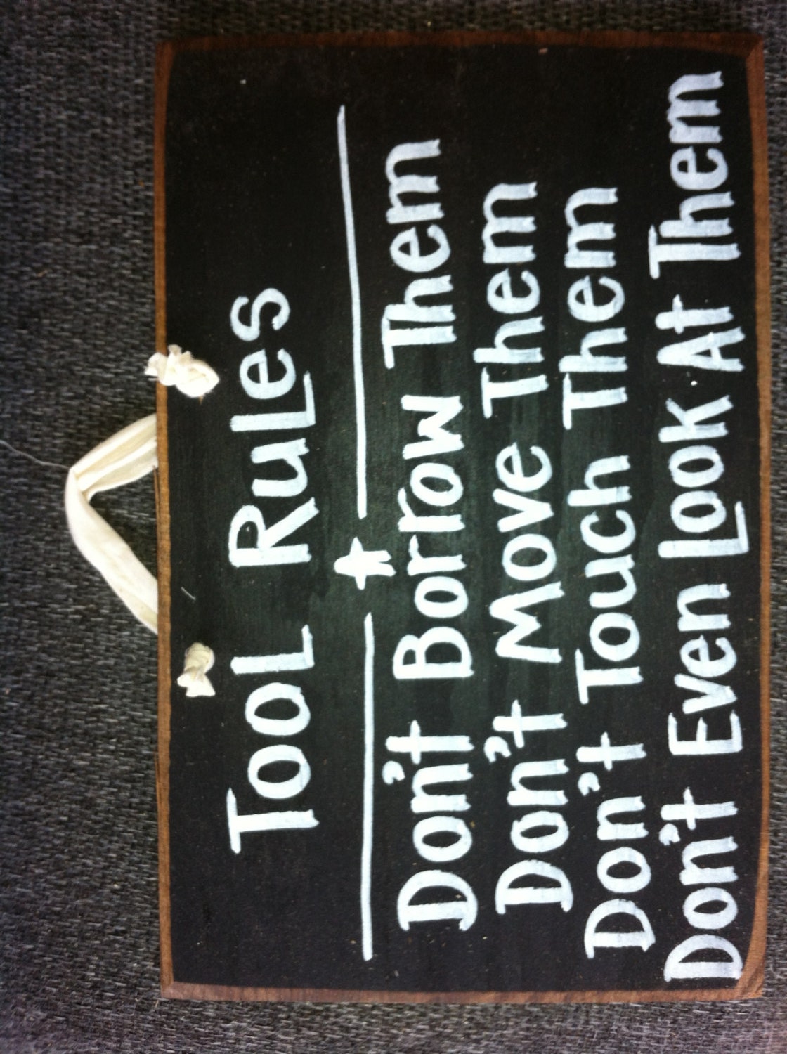Tool rules sign unique gift for man dad Fathers day