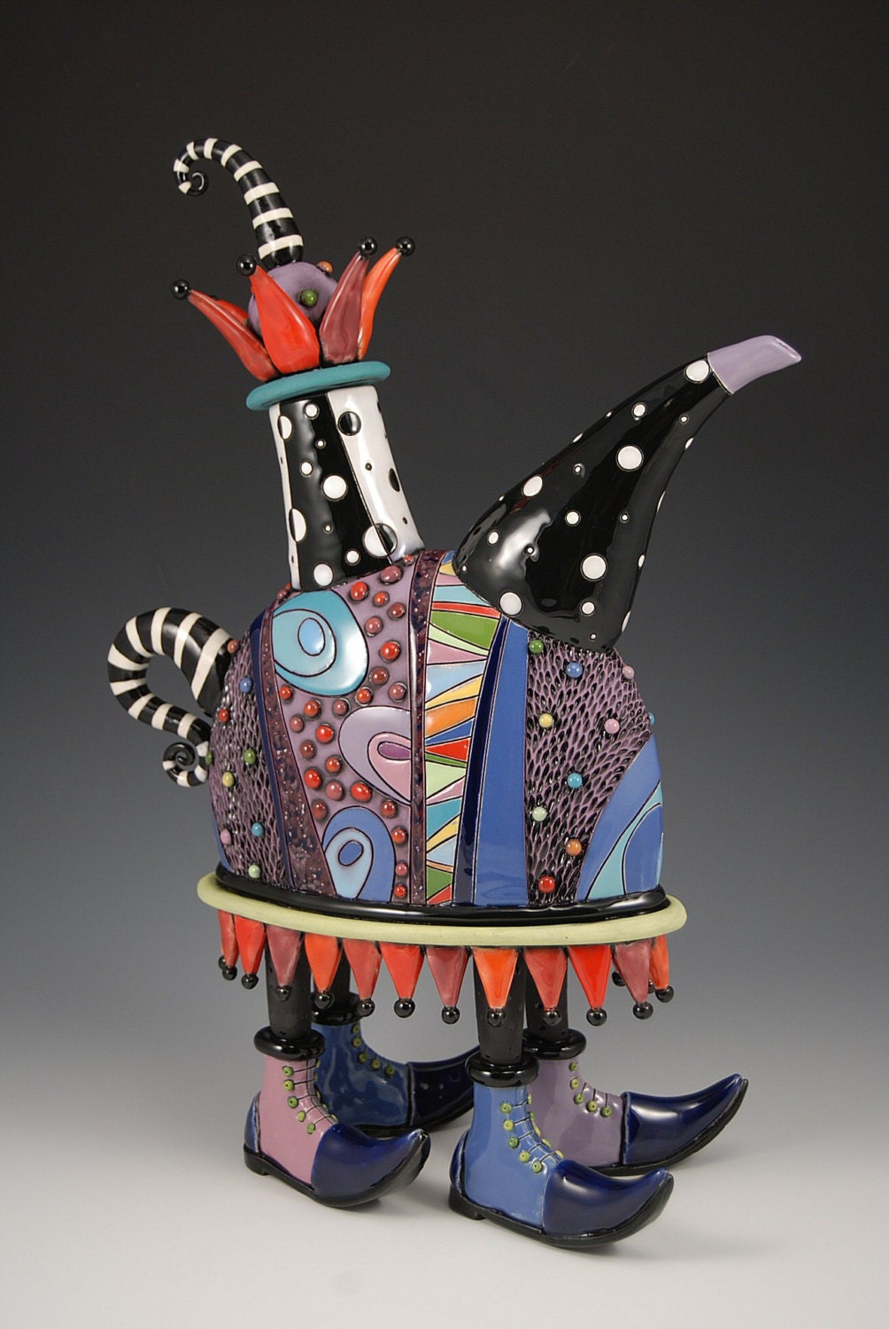 Jester Teapot with Purple Shoes