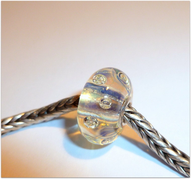 Luccicare Lampwork Bead - Dreamy Bubbles -  Lined with Sterling Silver