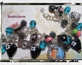 Elvis  Vegas Style  Retro colors   Altered Art Charm Bracelet    OOAK EBSQ
