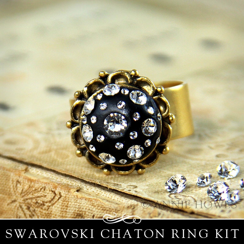 Swarovski Crystals Chatons Epoxy Clay Glamour Ring DIY Kit Epoxy Clay from Annie Howes.