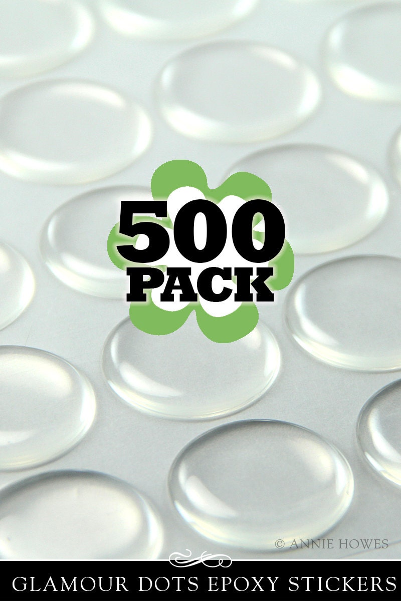 1 Inch  Clear Resin Stickers for Bottle Caps and Pendants. 500 Pack.