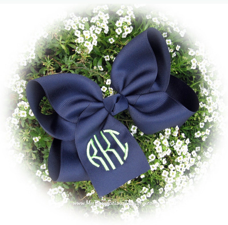 Extra Large Circle Monogram Hair Bow