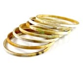 Organic Horn Bangle Bracelets Set of 7 Handmade