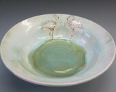Delicate Flamingos Grace An Intriguing Bowl Wheelthrown Porcelain