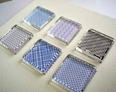 Set of 6 Security Pattern Glass Tile Magnets Super Strong Made to Order