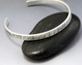 Sterling Silver Cuff Bracelet - Grass Texture