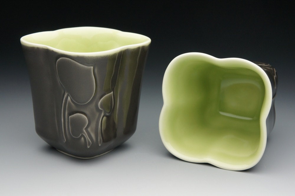 Cup with Aspen Leaves