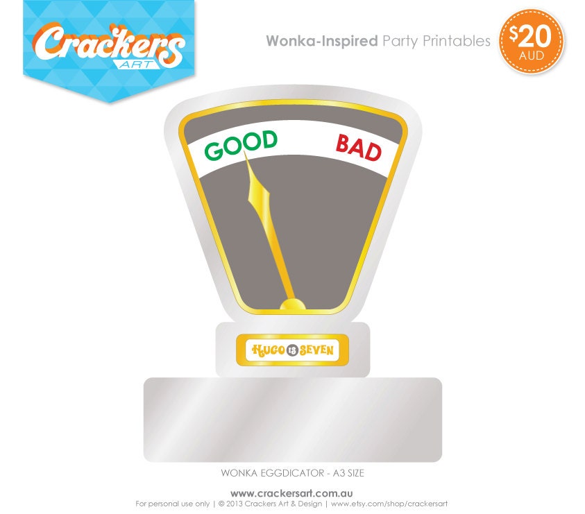 WONKA-INSPIRED Party - EGGDICATOR Prop Printable - A3 size