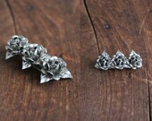 1950s barrette / rose hair barrette / metal rose hair clip