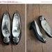 SALE 25% OFF black satin heels / peep toe heels / satin heels 7.5 8