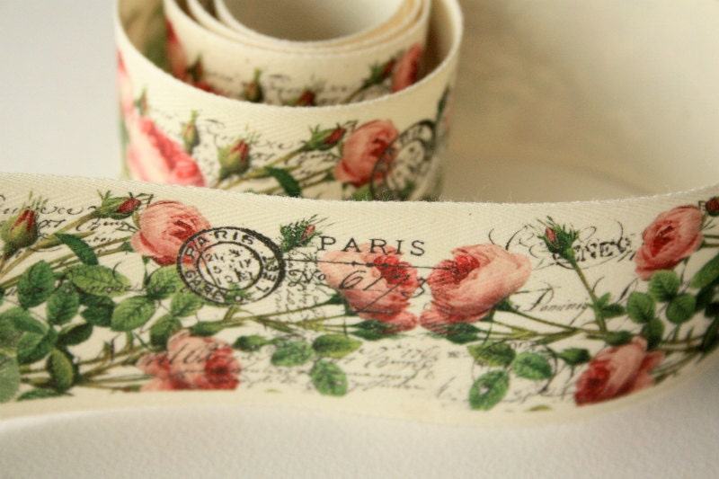 NEW Roses Wide Cotton Tape
