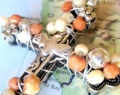 Wire-Wrapped Soaring Dove Beaded Cross on Silver Ball Chain