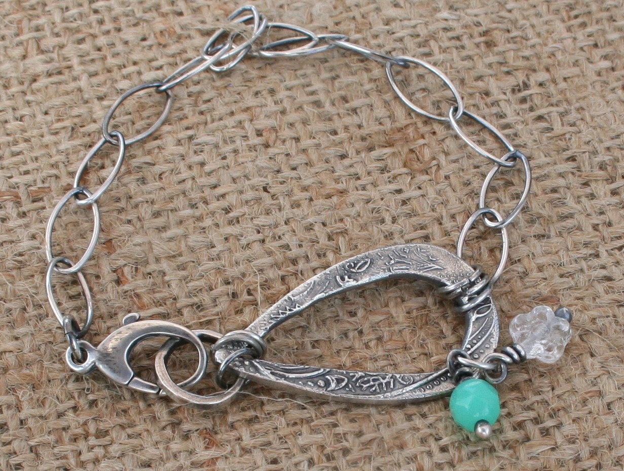 Rustic Silver Bracelet Collection - Teardrop Bracelet