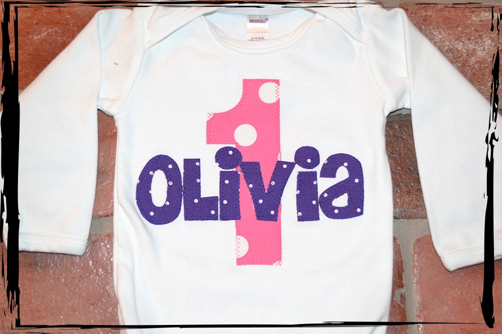 What's In a Name BIRTHDAY EDITION Baby Dots Onesie or TShirt