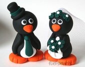 Custom Penguin Wedding Cake Topper