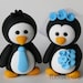 Custom Penguin Love Wedding Cake Topper