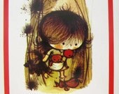 ON SALE Vintage 1970s Postcard - Cute Childrens Greeting Card by Nina - Unused