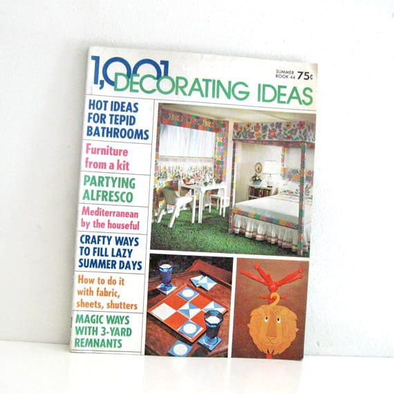 Vintage 1970s Home Decor Magazine 1001 Decorating Ideas by ismoyo