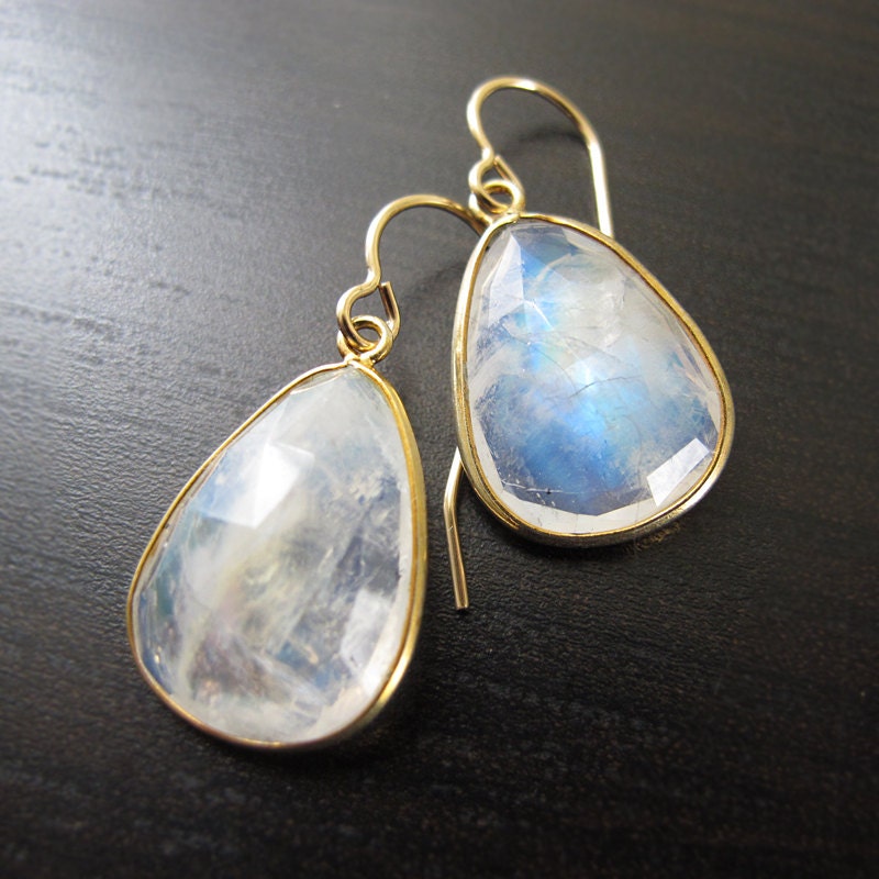 RESERVED FOR OHSU Rainbow Moonstone Drop Earrings