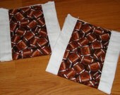 Football Burp Cloth/Diaper Set of 2