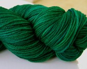 Malachite Green on Superwash Merino Aran Weight Yarn