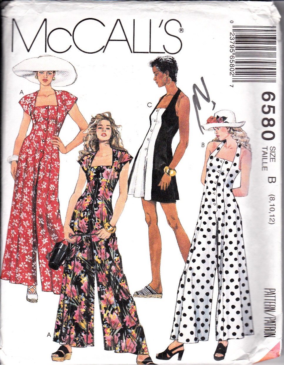 McCalls 6580 Misses Jumpsuit Romper Sewing Pattern Sizes 8-12 Out of Print UNCUT