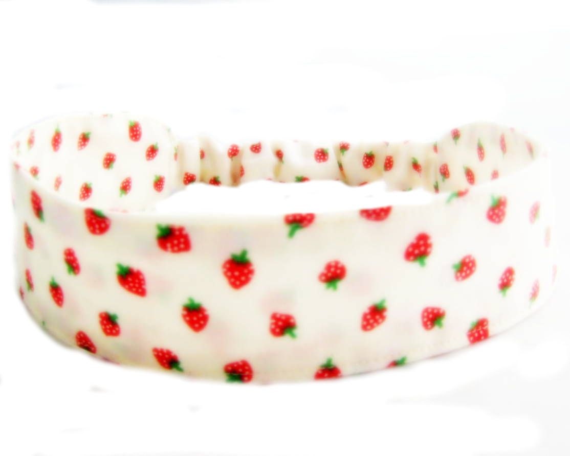 Strawberry Shortcake - Fabric Headband Red Cream Green