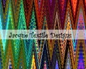 Hand Created Textile Art Large Panel Fiber Art Colorful Zig Zag Waves Quilting