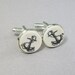 Scrimshaw Ivory Cuff Links with Anchor