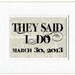 they said I DO - with custom date printed on page from old dictionary