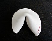 porcelain fortune cookie (LUCK.).