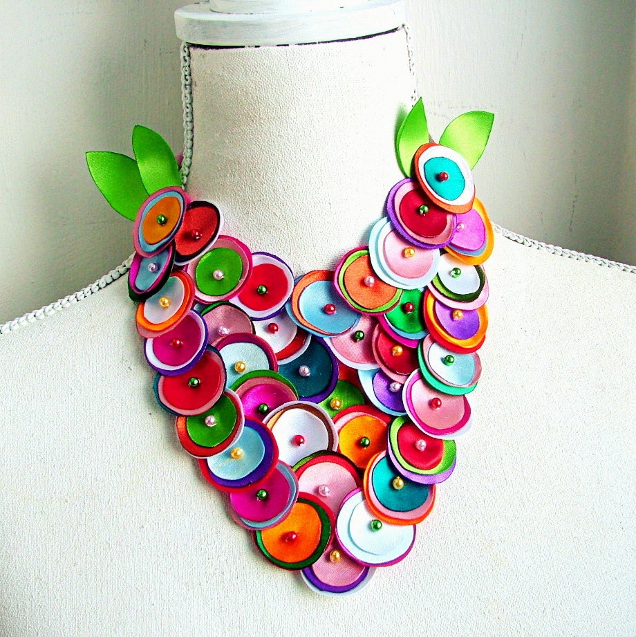Ribbon Blooms - Neckpiece
