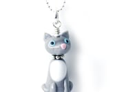 Gray Cat necklace