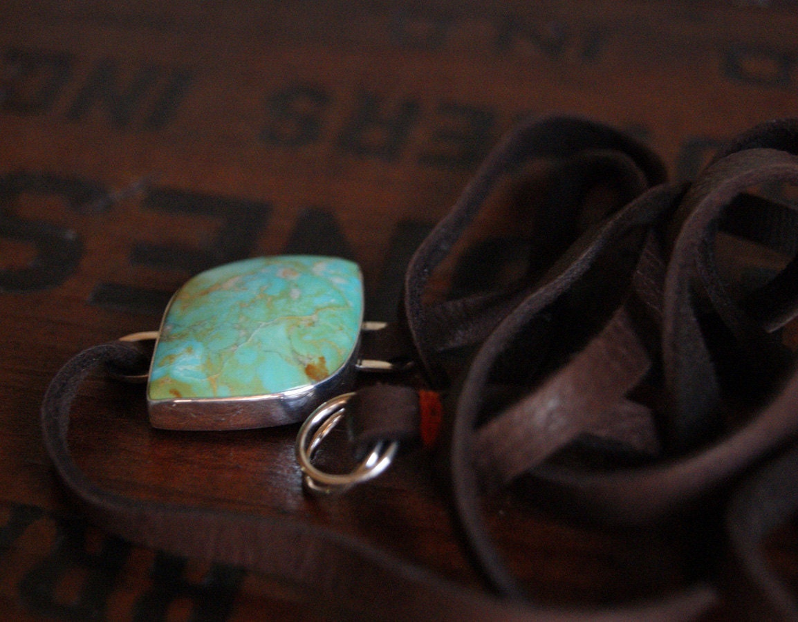 Everglades, a Turquoise and Leather wrist wrap