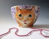 Orange Tabby Cat Yarn Bowl - Knitting bowl