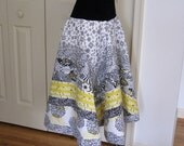 Taxi Patchwork Circle Skirt  - yellow, black, and white - all sizes - version 2