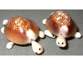 Vintage Shell Turtle Scatter Pins Brooches x2