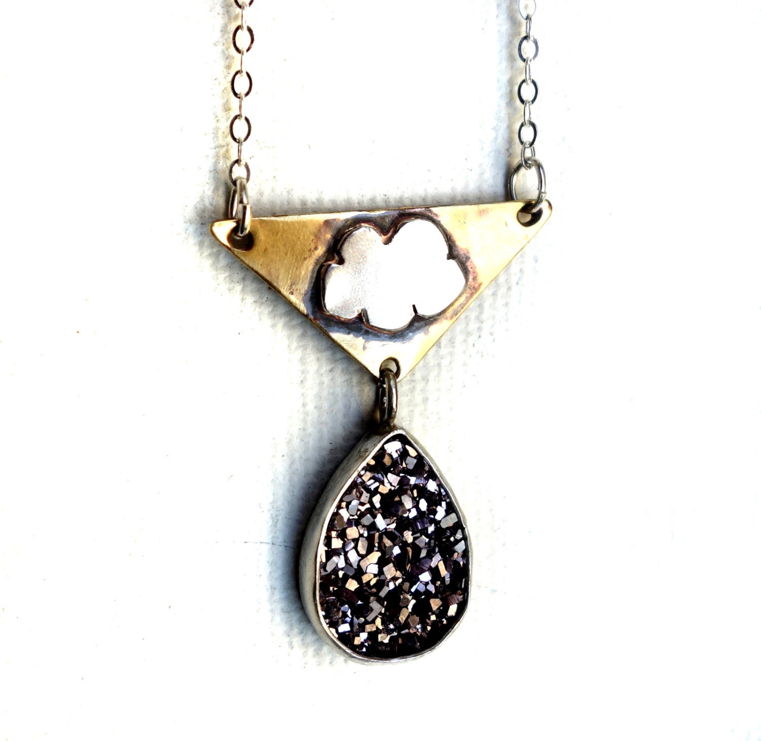 Drusy Cloud Drop Necklace