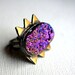 Purple Rainbow Cocktail Drusy Ring with Brass Triangles