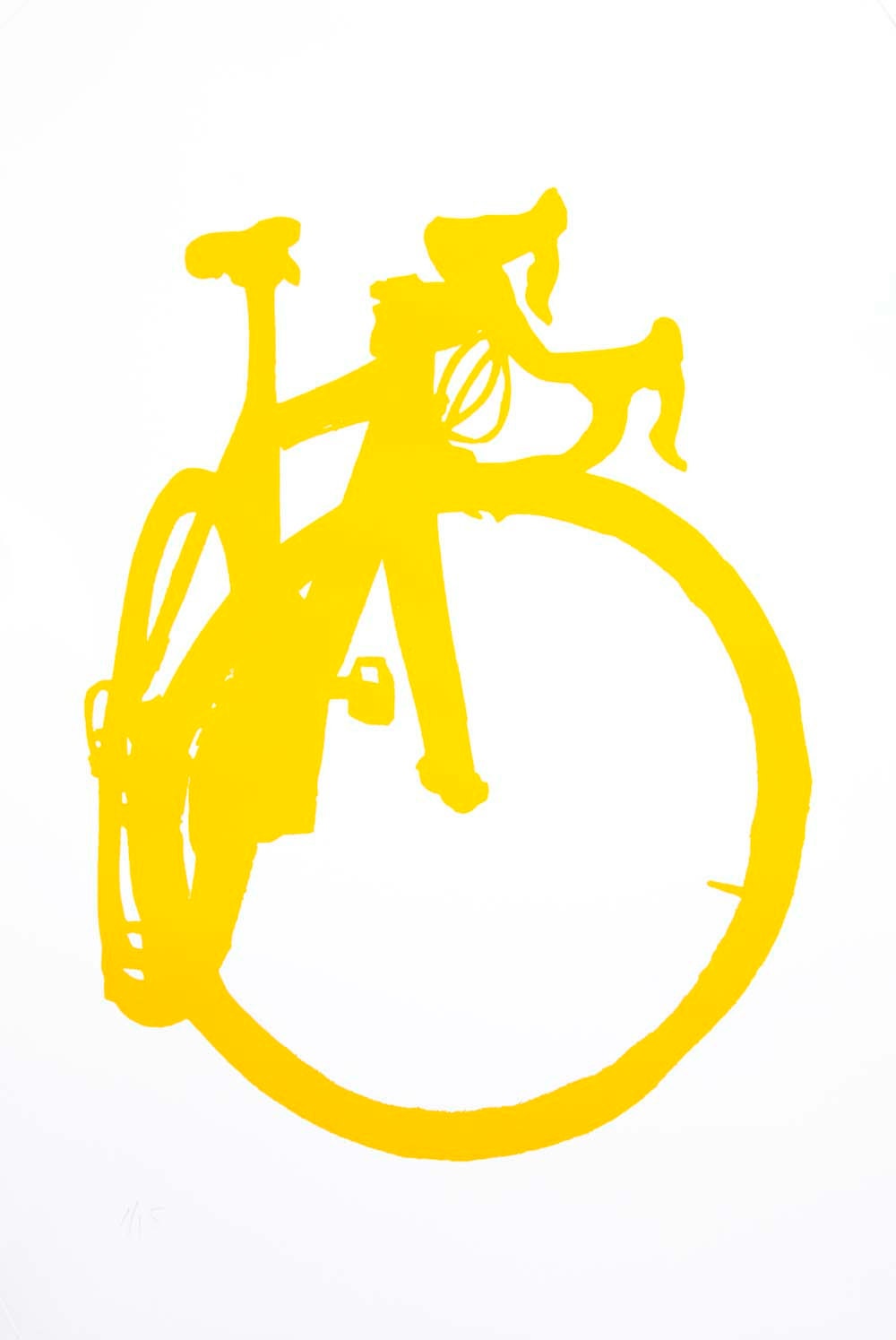 Bicycle Art Print - Evelyn's  Bike in Yellow