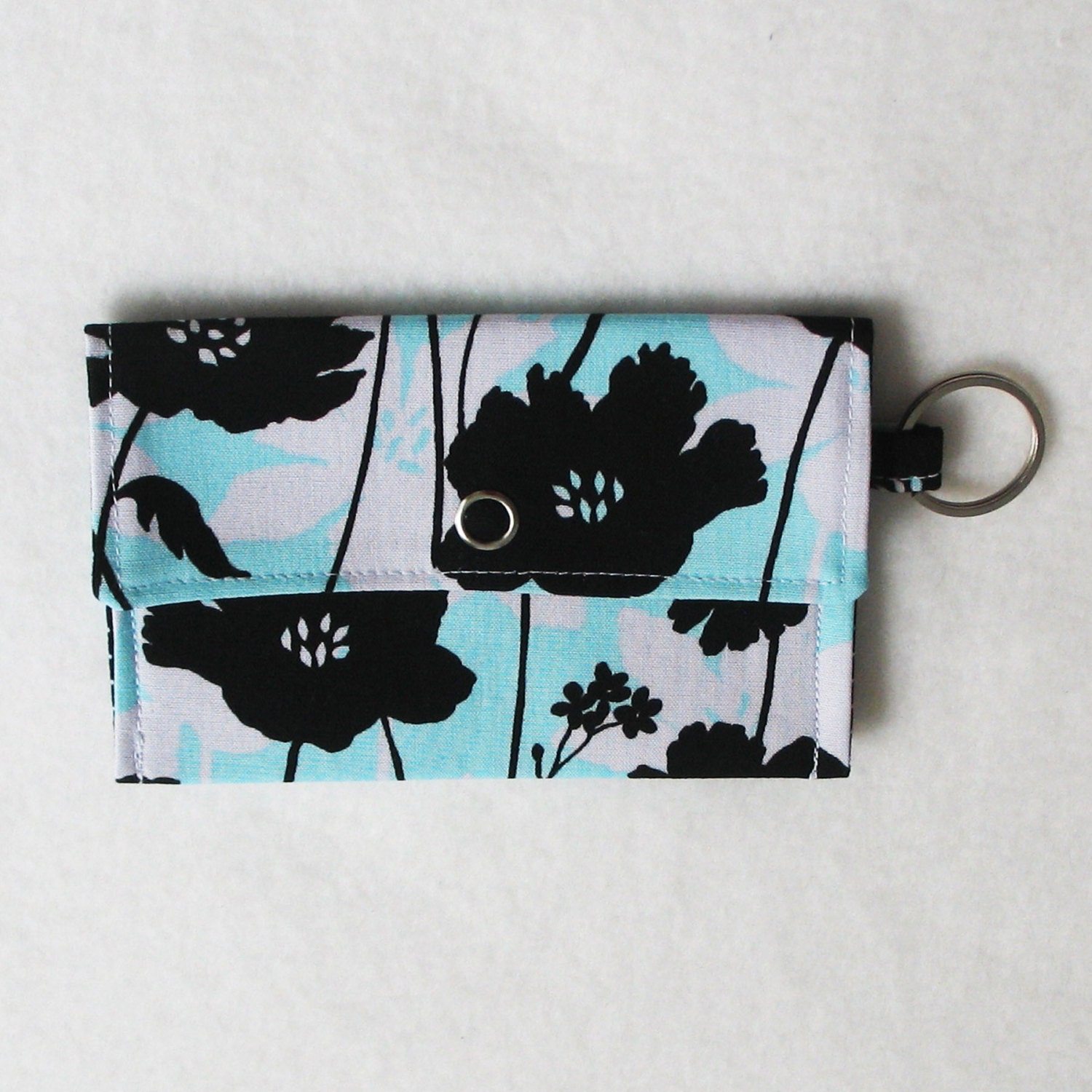 Mini One-Snap Wallet - Morning Mist - Wild Flowers