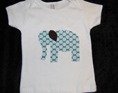 Cute Blue Moon Polka Dot Elephant Appliqued Onesie or Tee