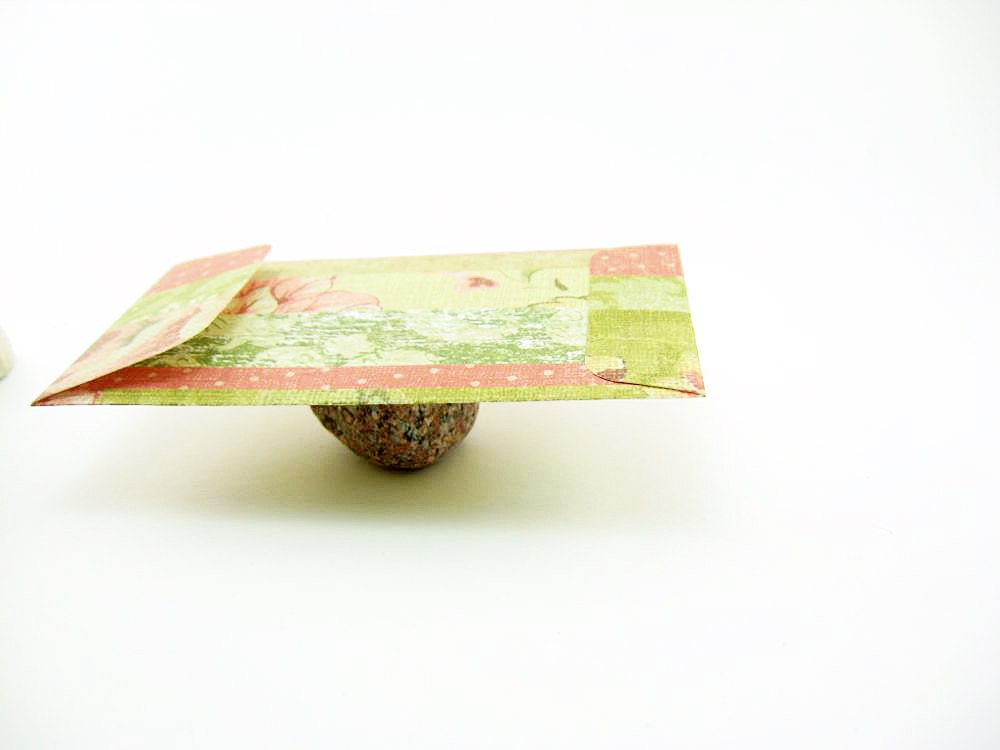 24 Business Card or Coin Envelopes - green and pink mix